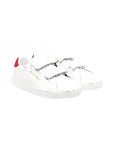 Shop Palm Angels White Sneakers In Bianco/rosso