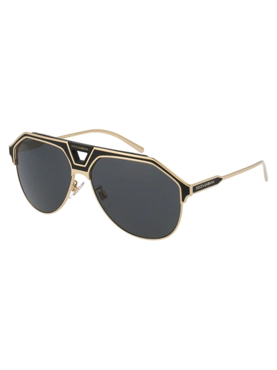 Shop Dolce & Gabbana Eyewear Sunglasses In 133487 Gold/matte Black