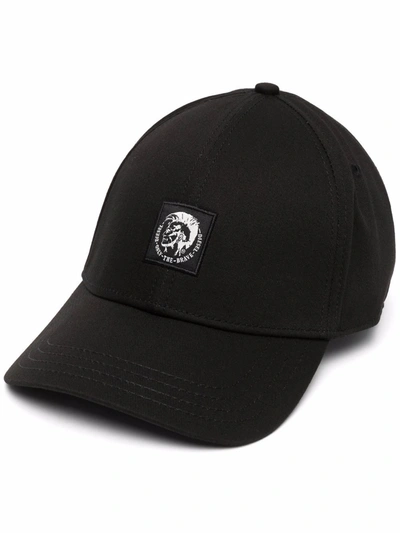 Shop Diesel Mohawk-logo Baseball Cap In Black