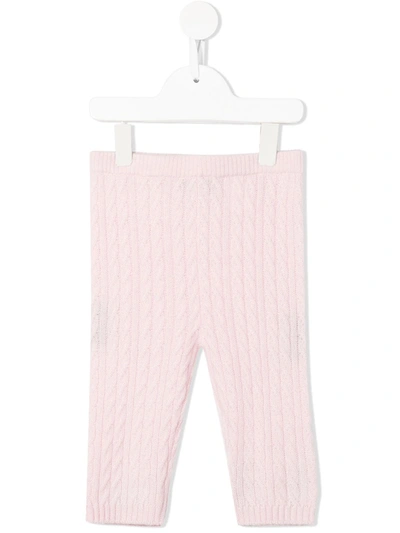 Shop N•peal Cable-knit Leggings In Pink