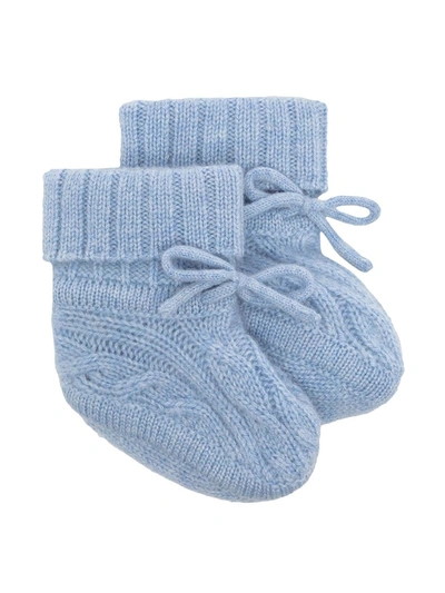 Shop N•peal Cable-knit Booties In Blue