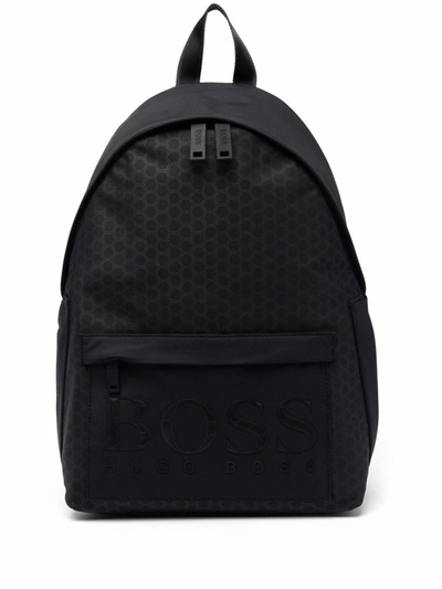 Shop Hugo Boss Logo-print Backpack In Black