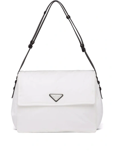 Shop Prada Re-nylon Padded Shoulder Bag In White