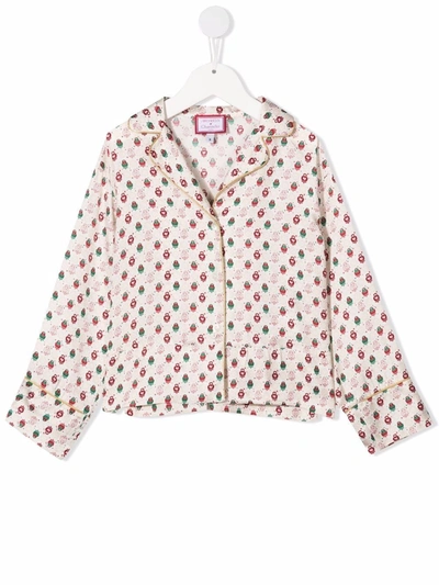 Shop Simonetta Embroidered Button-down Shirt In Neutrals
