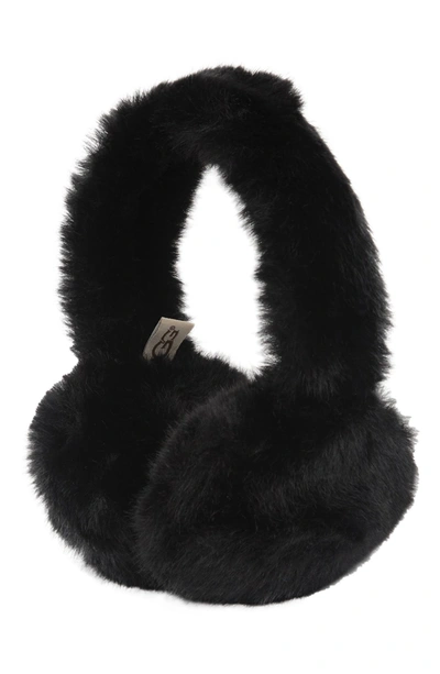 Shop Ugg Faux Fur Earmuffs In Black