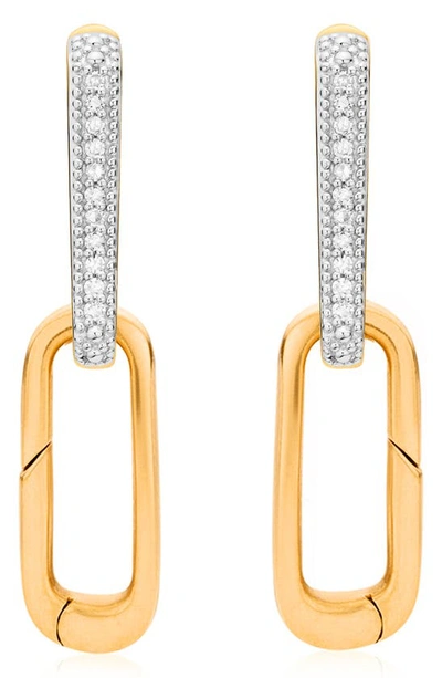 Shop Monica Vinader Alta Capture Diamond Earrings In Yellow Gold