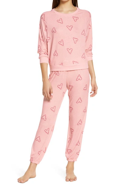 Shop Honeydew Intimates Star Seeker Brushed Jersey Pajamas In Wish Candy Canes