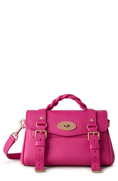 Shop Mulberry Mini Alexa Leather Satchel In  Pink