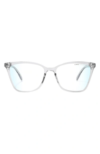 Shop Aimee Kestenberg Stanton 55mm Square Blue Light Blocking Glasses In Crystal Grey