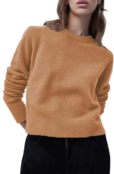 Shop French Connection Narelle Crewneck Sweater In Camel Melange