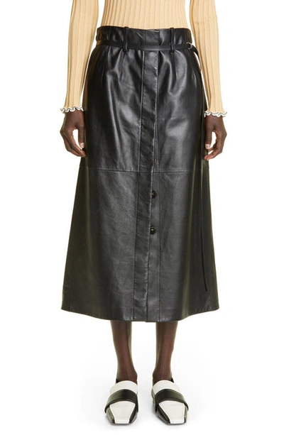 Shop Proenza Schouler Lambskin Leather Skirt In Black