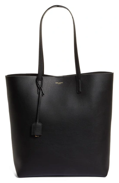 Shop Saint Laurent North/south Leather Shopping Tote In Nero