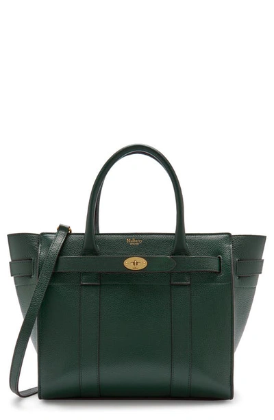 Shop Mulberry Small Zip Bayswater Classic Leather Tote In  Green