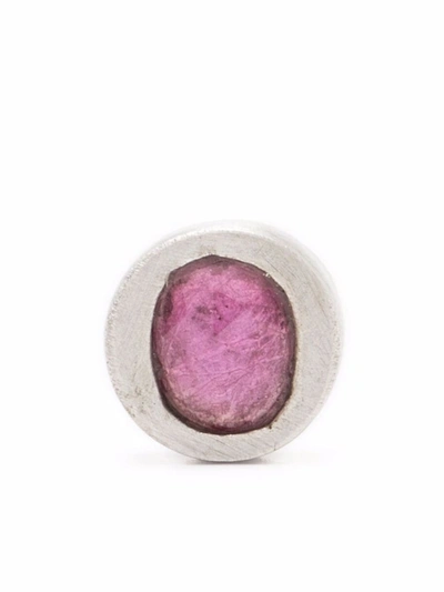 Shop Parts Of Four Ruby Stud Earring In Grey