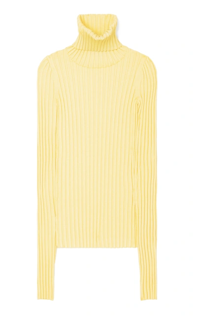 Shop Tory Burch Women's Knit Turtleneck Sweater In Yellow