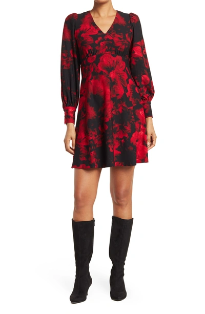 Calvin Klein Petite Floral-print A-line Dress In Red Multi | ModeSens