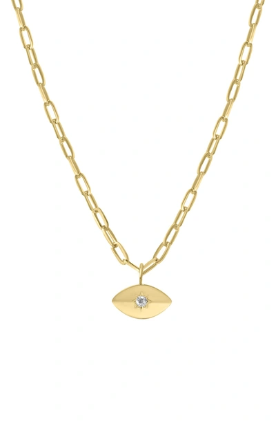 Shop Liza Schwartz 18k Yellow Gold Plated Cz Evil Eye Pendant Necklace