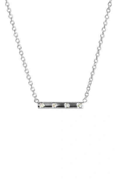 Shop Liza Schwartz Sterling Silver Cz Bar Pendant Necklace