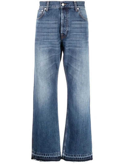 Shop Alexander Mcqueen Mid-rise Wide-leg Jeans In Blue