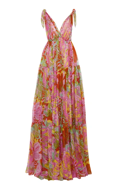 Shop Dolce & Gabbana Women's Floral Chiffon Demi Couture Gown