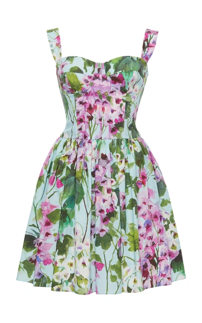 Shop Dolce & Gabbana Women's Floral Cotton Poplin Mini Dress