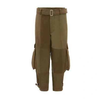 Shop Jw Anderson Tape Cargo Trousers In Khaki