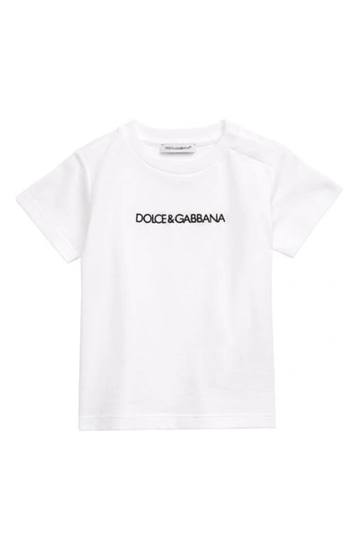 Shop Dolce & Gabbana Embroidered T-shirt In Bianco Ottico
