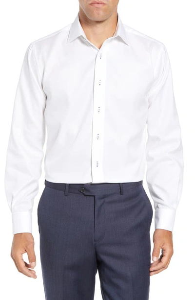 Shop Lorenzo Uomo Trim Fit Solid Dress Shirt In White