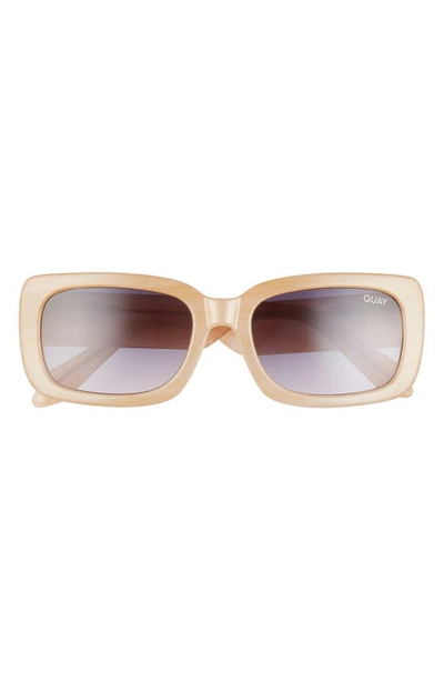 Shop Quay Yada Yada 47mm Rectangle Sunglasses In Ivory / Brown To Tan
