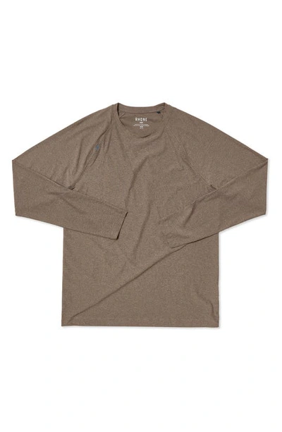 Shop Rhone Crew Neck Long Sleeve T-shirt In Granite Heather