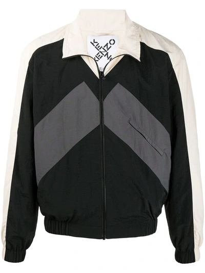 Shop Kenzo Lightweight Jacket With Contrasting Panels In Black