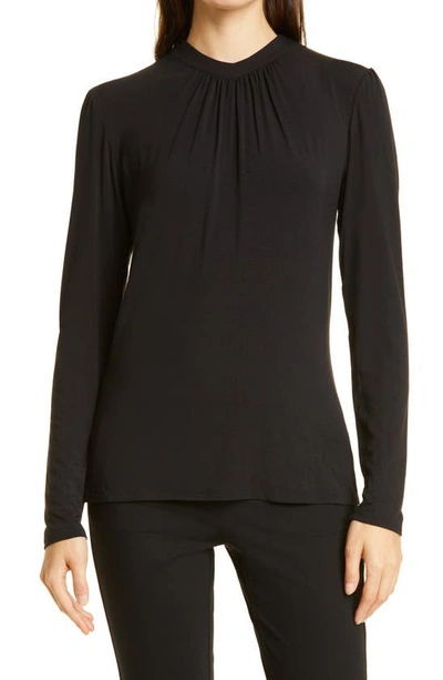 Shop Capsule 121 The Pollux Shirred Neck Knit Top In Black