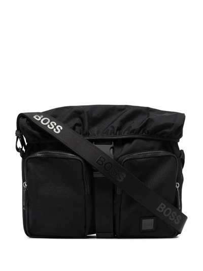 Shop Hugo Boss Multi-pocket Crossbody Bag In Schwarz