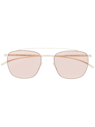 Shop Mykita X Maison Margiela Pilot-frame Sunglasses In Neutrals