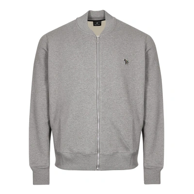Shop Paul Smith Zipped Bomber Sweatshirt In Grey
