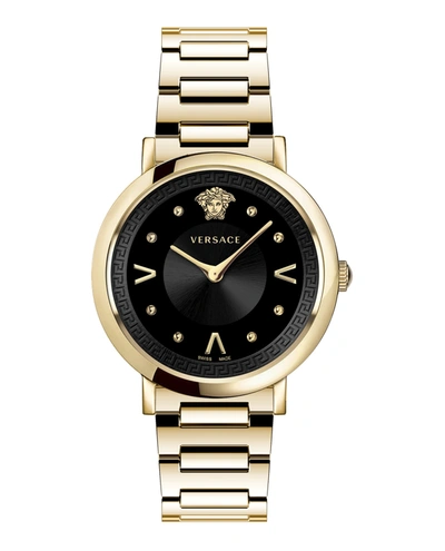 Shop Versace Pop Chic Stainless Steel Watch In Black