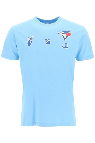 Off-white Blue Mlb Edition Toronto Blue Jays T-shirt In Light Blue Blue  White (light Blue)