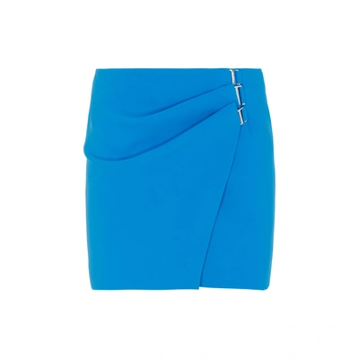 Shop Attico The  Draped Mini Skirt In Blue