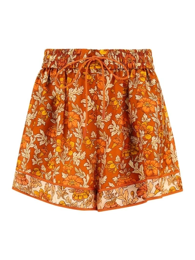 Shop Zimmermann Andie High Waisted Shorts In Multi