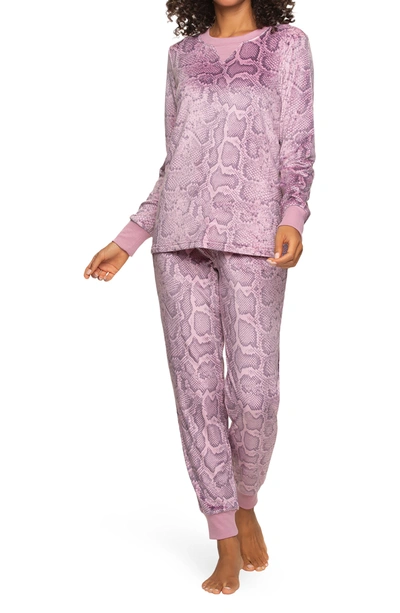 Felina Micro Fleece Long Sleeve Top & Joggers 2-piece Pajama Set