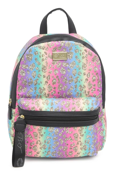 Betsey Johnson Rainbow Glitter Mini Backpack, mutli