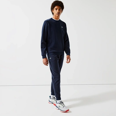 Shop Lacoste Men's Mesh Panel Sweatshirt - L - 5 In Blue