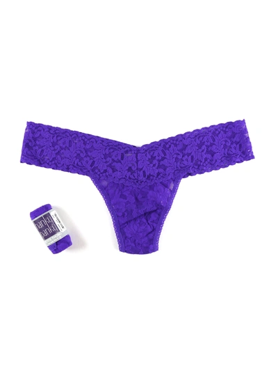 Shop Hanky Panky Petite Size Signature Lace Low Rise Thong Sale In Purple