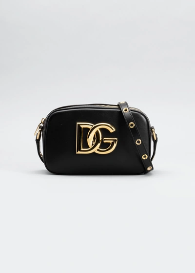 Dolce & Gabbana Hot Stuff Dg Logo Leather Crossbody Bag In Black | ModeSens