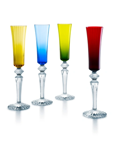 Shop Baccarat Mille Nuits Flutes, 4-piece Set In Multi Colors