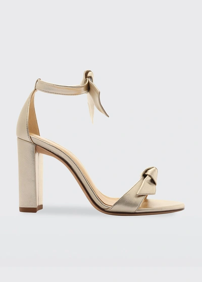Shop Alexandre Birman Clarita 90mm Block Sandals In Golden