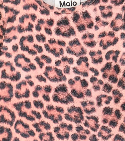 Shop Molo Baby Eva Leopard-print Cotton-blend Top In Rose Jaguar