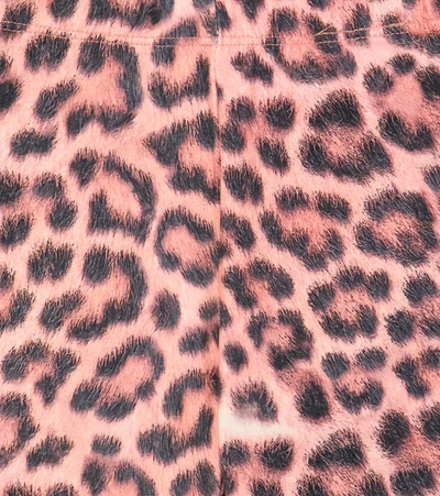 Shop Molo Baby Stefanie Leopard-print Cotton-blend Leggings In Rose Jaguar