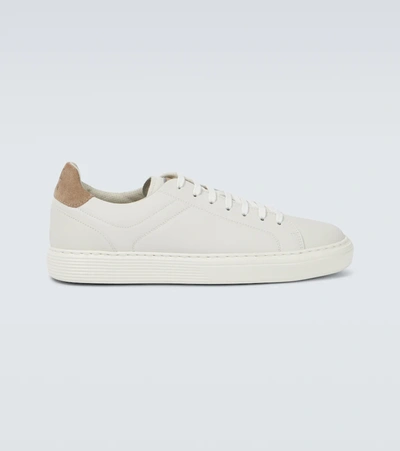 Shop Brunello Cucinelli Low-top Leather Sneakers In 6280+6465+8056