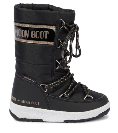 Shop Moon Boot Nylon Snow Boots In Black Copper